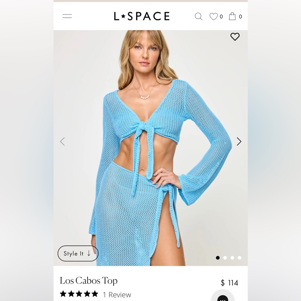 L*Space Vibrant Blue Knit Los Cabo’s Top